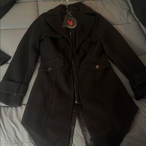 Killstar Black Trench Coat with Structured Silhouette